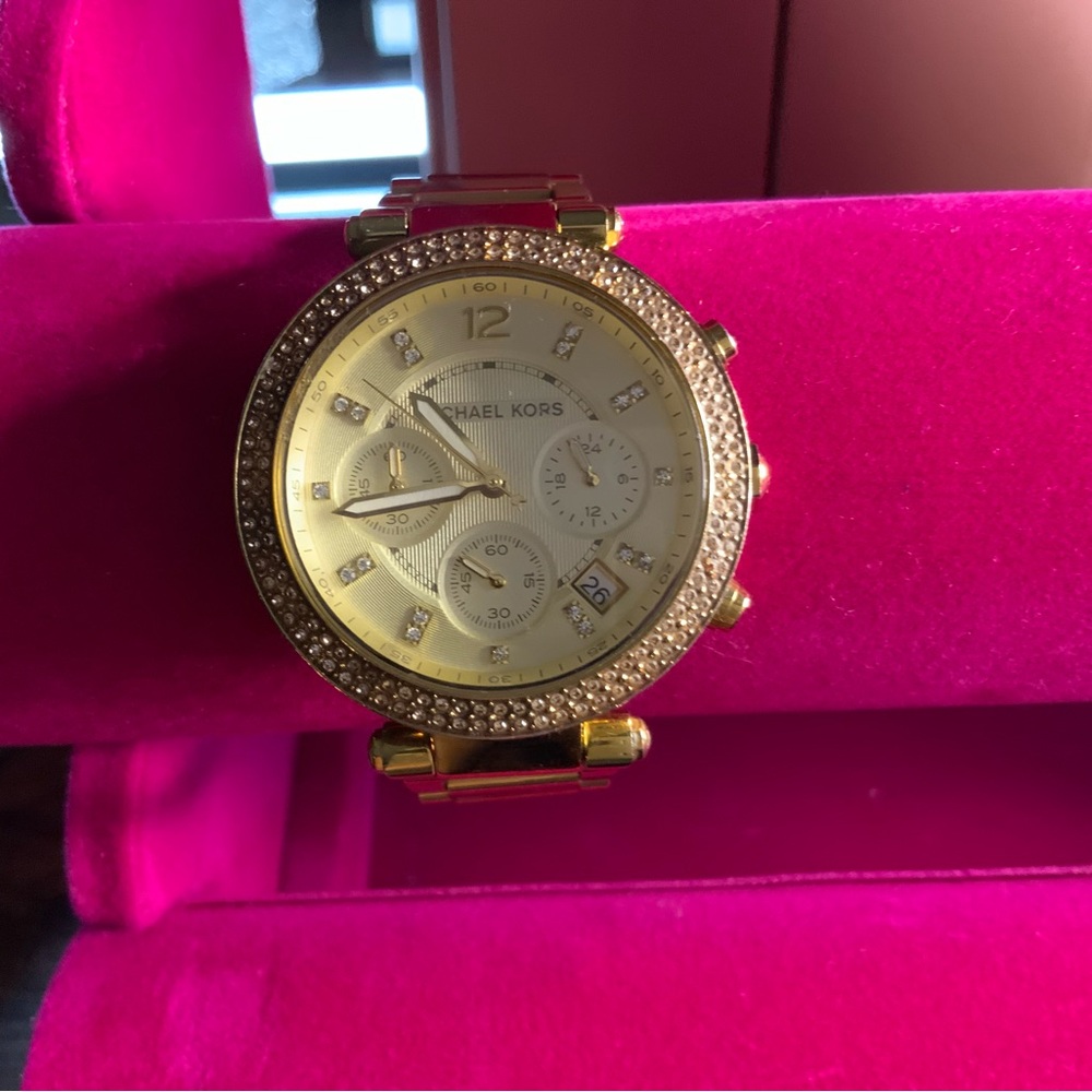 Michael Kors Gold Crystal-Embellished Women's Watch
